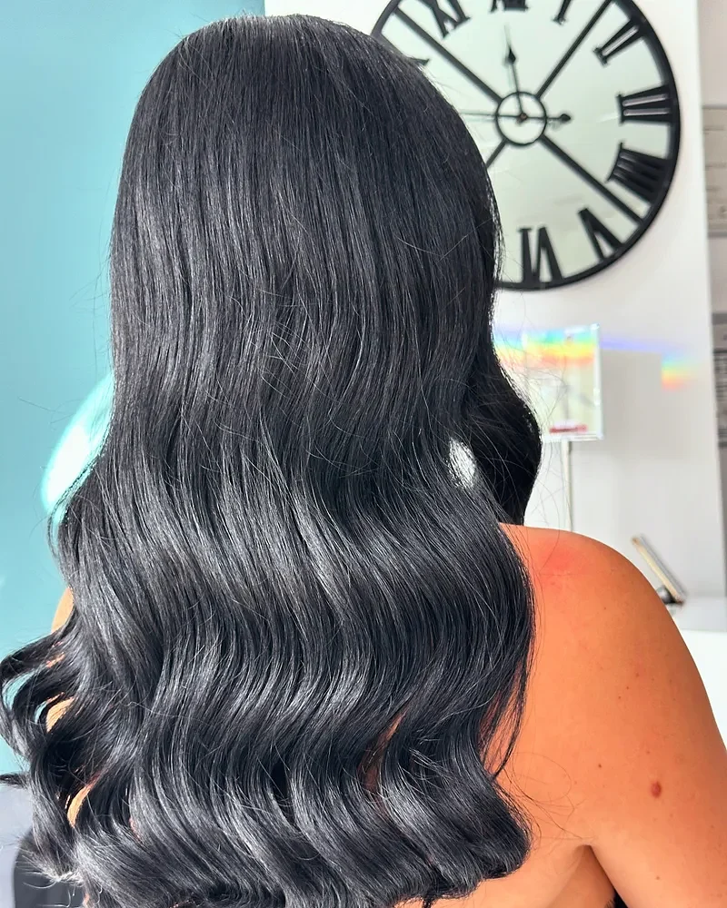 Long dark hair with soft waves