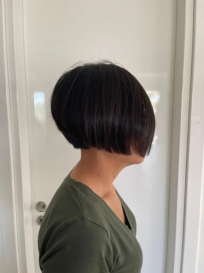 Dark glossy bob