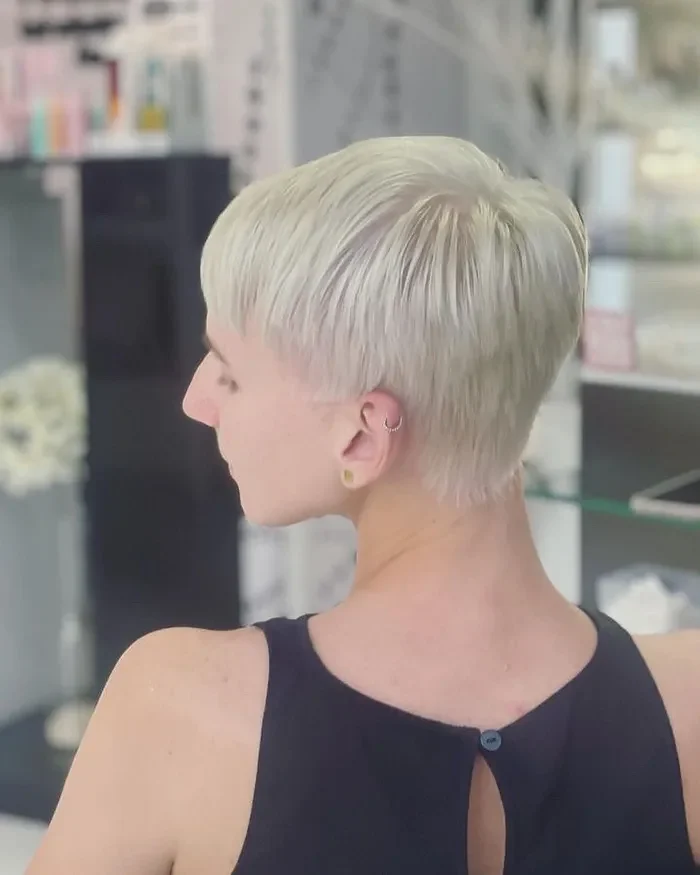 Platinum pixie cut
